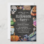 Halloween Invitation, Halloween Birthday Party 招待状 (正面)
