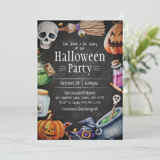 Halloween Invitation, Halloween Birthday Party 招待状 (スタンド正面)