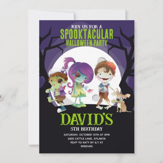 Halloween Invitation, Halloween Party Invitation 招待状 (正面)