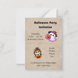 Halloween Invitation to be personalised ノートカード