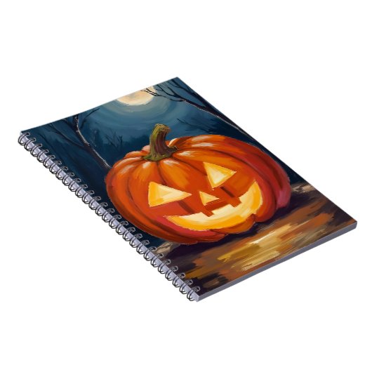 Halloween Jack-O-Lantern Pumpkin ノートブック (右側)
