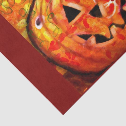 Halloween Jack O Lantern Pumpkin Floral Decoupage 薄葉紙 (詳細)