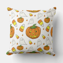 Halloween Jack-O'-Lantern Throw Pillow クッション