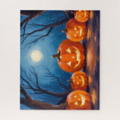 Halloween Jack-O-Lanterns Pumpkins Watercolor ジグソーパズル (縦)