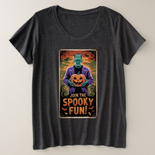 Halloween - Join the spooky Fun プラスサイズTシャツ (デザイン正面)