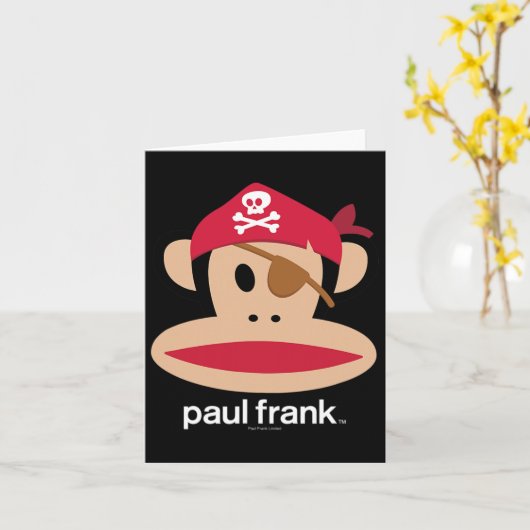 Halloween Julius Pirate Monkey Logo  カード (黄色い花)