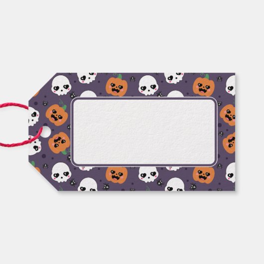 Halloween Kawaii Pattern ギフトタグ (裏面横)