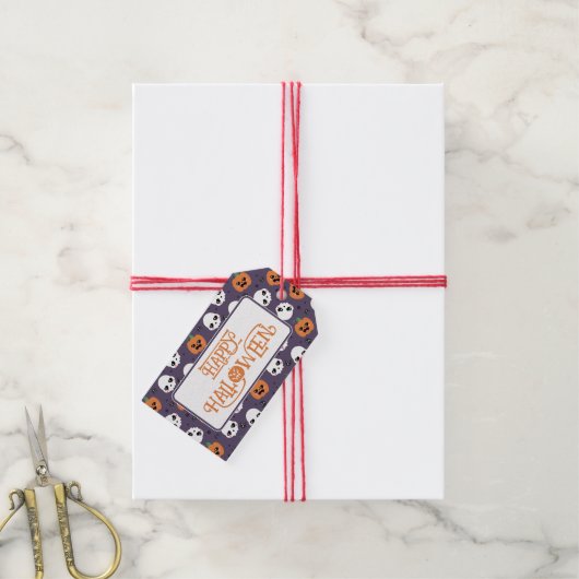 Halloween Kawaii Pattern ギフトタグ (より糸付き)