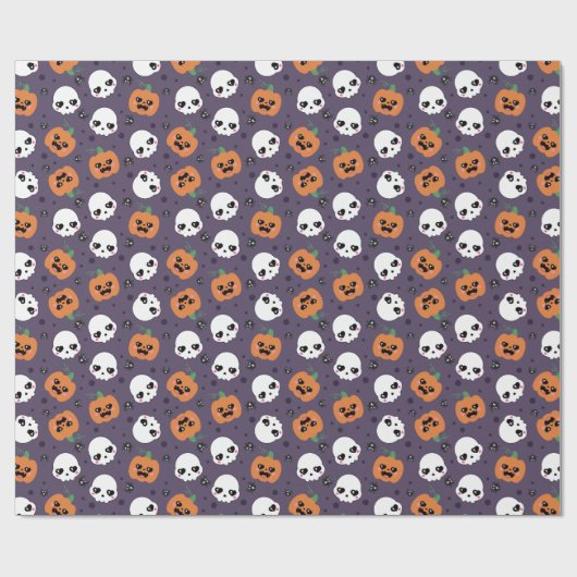 Halloween Kawaii Pattern ラッピングペーパー (フラット)