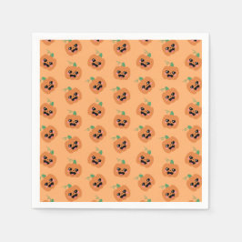 Halloween Kawaii Pumpkins Pattern スタンダードカクテルナプキン