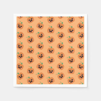 Halloween Kawaii Pumpkins Pattern スタンダードカクテルナプキン