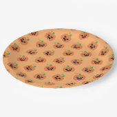 Halloween Kawaii Pumpkins Pattern ペーパープレート (アングル)