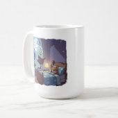 Halloween Kids Spooky Ghost and Corgi コーヒーマグカップ (正面左)