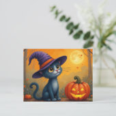 Halloween Kitten and Jack O'Lantern シーズンポストカード (スタンド正面)