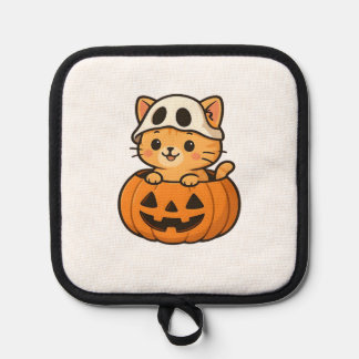 Halloween Kitty inside a pumpkin Classic T-Shirt 鍋敷き