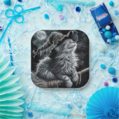 Halloween Kitty On Brromstick ペーパープレート (パーティー)