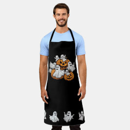 Halloween: Kleine Geister mit Kürbissen -  エプロン