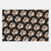 Halloween: Kleine Geister mit Kürbissen -  ラッピングペーパーシート (正面)