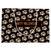 Halloween: Kleine Geister mit Kürbissen -  ラージペーパーバッグ (裏面)