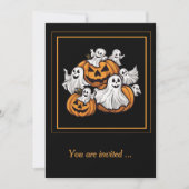 Halloween: Kleine Geister mit Kürbissen - 招待状 (正面)