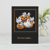 Halloween: Kleine Geister mit Kürbissen - 招待状 (スタンド正面)