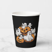 Halloween: Kleine Geister mit Kürbissen -  紙コップ (正面)