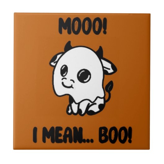 Halloween koe spook tegeltje タイル (正面)