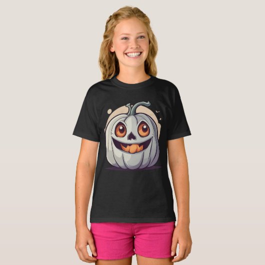 Halloween Kürbis Geist Tシャツ (正面フル)