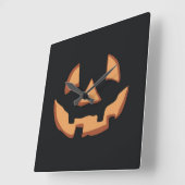 Halloween - Kürbisgesicht スクエア壁時計 (傾斜)