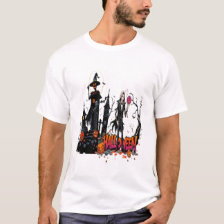 halloween ladies graffiti art 3D cool family Tシャツ
