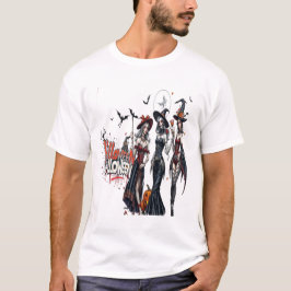 halloween ladies graffiti art family women tシャツ