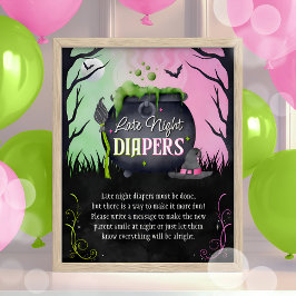 Halloween "Late Night Diapers" Baby Shower Game ポスター