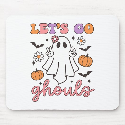 Halloween Let's Go Ghouls Ghost Retro Costume Wome マウスパッド (正面)