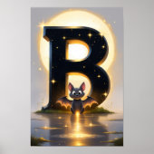 Halloween Letter B Bat Classroom Wall Art Poster ポスター (正面)