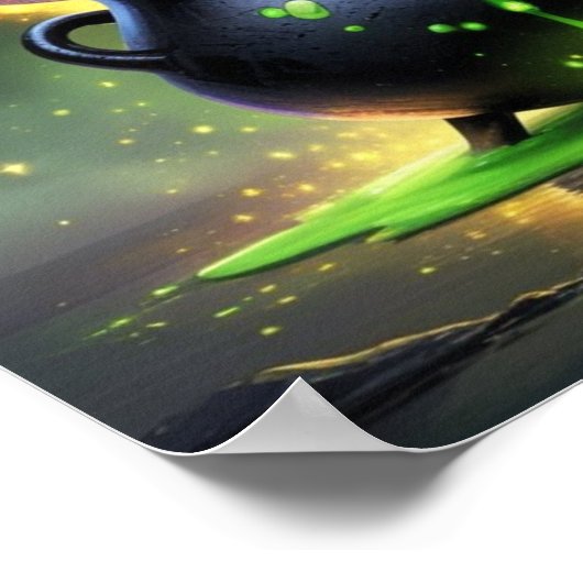 Halloween Letter C Witch Cauldron Classroom ポスター (角)