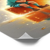 Halloween Letter I Cute Monster Kids Classroom  ポスター (角)