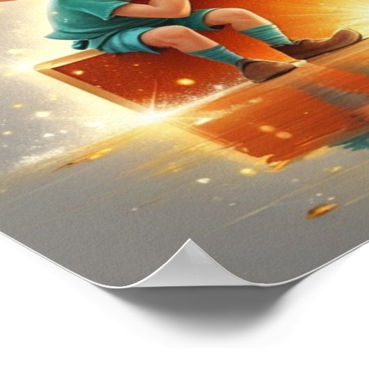 Halloween Letter I Cute Monster Kids Classroom  ポスター (角)