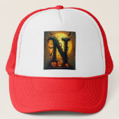 Halloween Letter N Single Tear キャップ (正面)