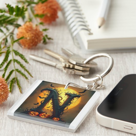 Halloween Letter N Single Tear キーホルダー (正面右)