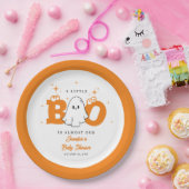 Halloween Little Boo Cute Neutral Baby Shower ペーパープレート (パーティー)