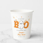 Halloween Little Boo Cute Neutral Baby Shower 紙コップ (裏面)