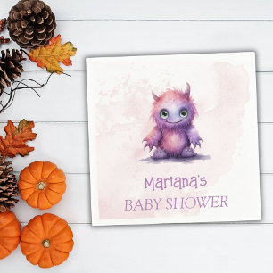 Halloween Little Monster Girl Baby Shower スタンダードカクテルナプキン