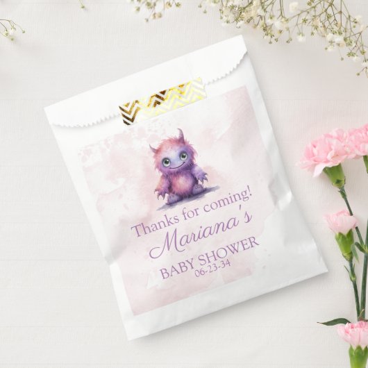 Halloween Little Monster Girl Baby Shower フェイバーバッグ (封をした状態)