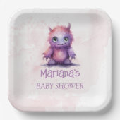 Halloween Little Monster Girl Baby Shower ペーパープレート (正面)