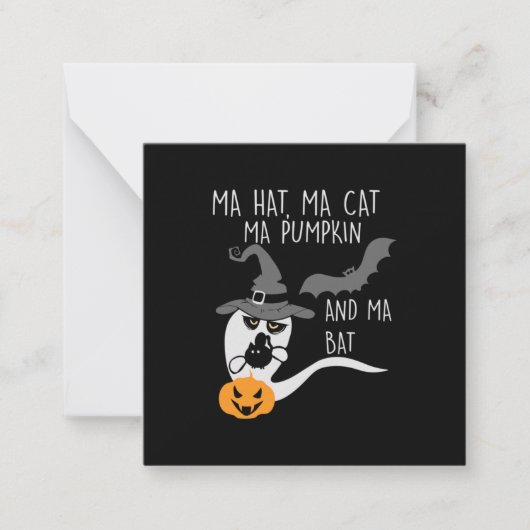 Halloween Ma Hat Ma Cat Birthday ノートカード (正面)