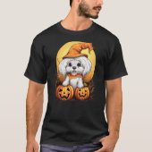 Halloween Maltese Dog Pumpkin Tシャツ (正面)