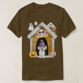 Halloween Maltese Dog Witch Haunted House403 Tシャツ (デザイン正面)