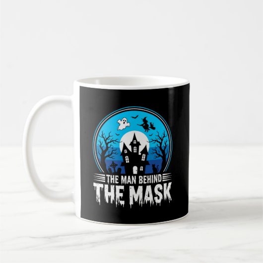 Halloween Man Behind the Mask Haunted House コーヒーマグカップ (左)