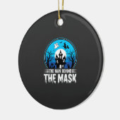 Halloween Man Behind the Mask Haunted House セラミックオーナメント (左)