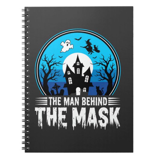 Halloween Man Behind the Mask Haunted House ノートブック (正面)